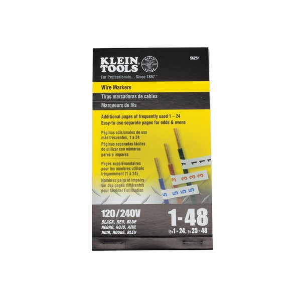 Wire Marker Book 120/240V 3 Phase 1-48