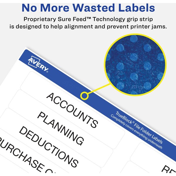 AveryÂ® White File Folder Labels for Laser and Inkjet Printers 8366, 2/3