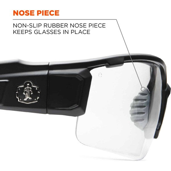 Safety Glasses, Traditional Clear PC Decenter Lens, Scratch-Resistant