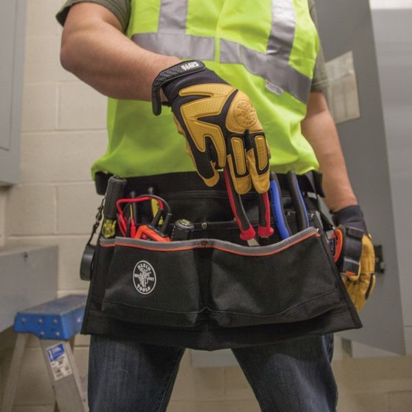 Black Ballistic Polyester Tool Belt, 6 Pockets
