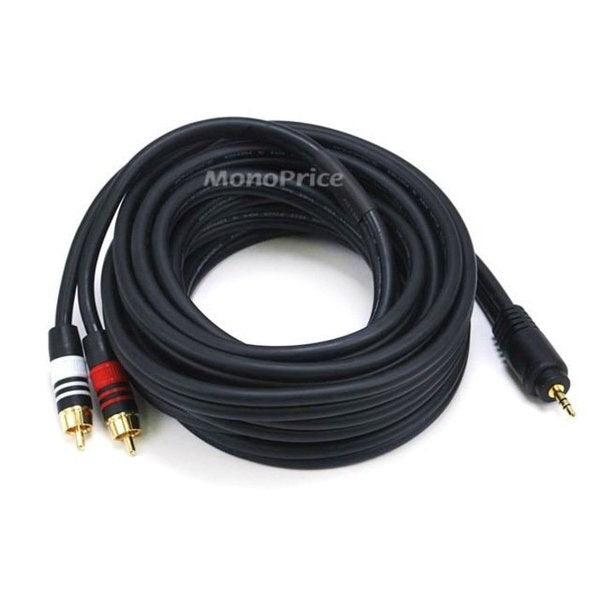 A/V Cable, 3.5mm(M)/2 RCA(M), 15ft