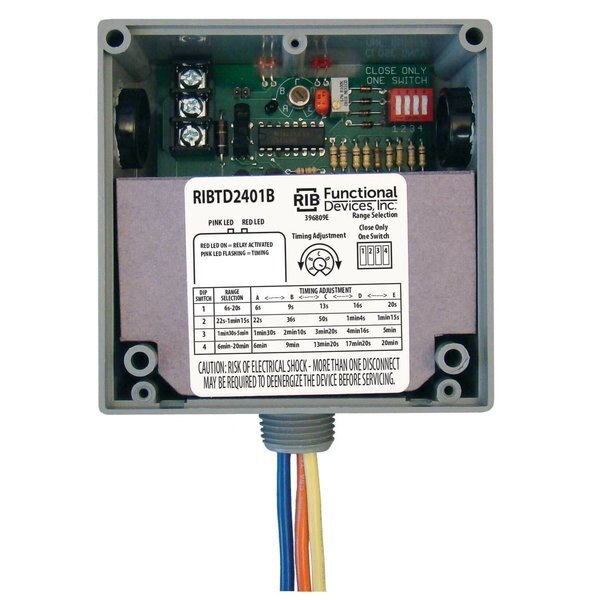 Enclosed Time Delay Relay, 20A, SPDT