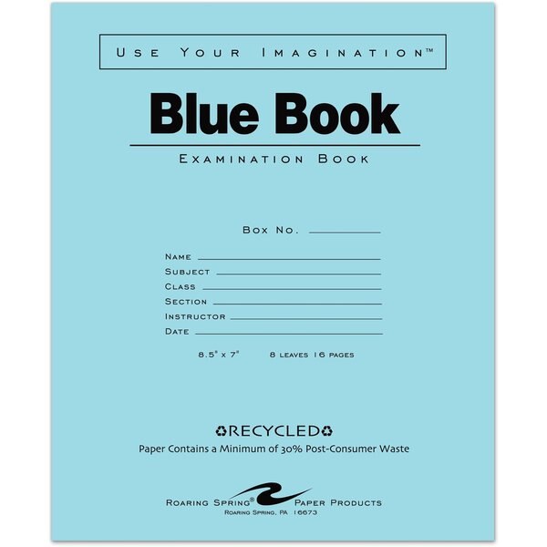 Case of Recycled Exam Blue Books, 8.5