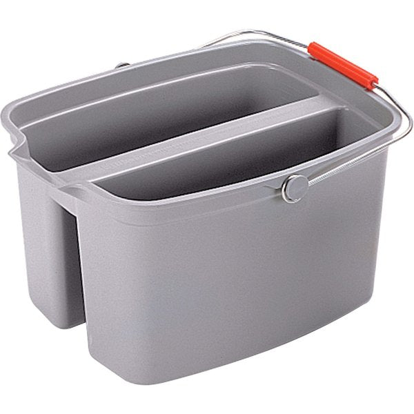 4 3/4 gal Double Bucket, Gray, Plastic