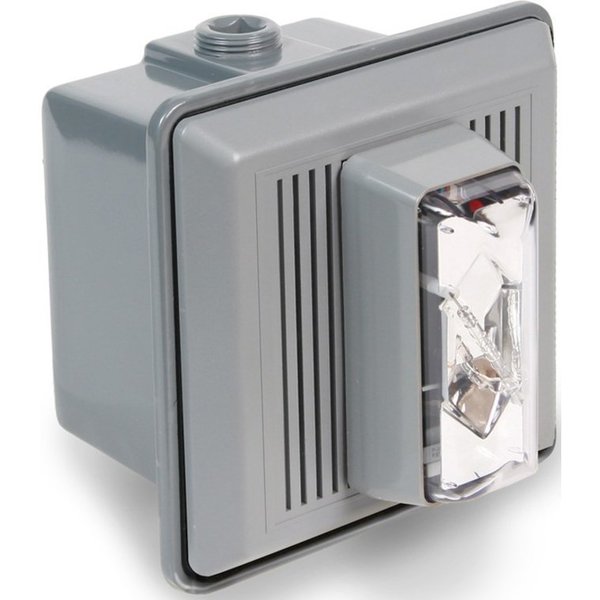 Horn Strobe, Clear, 120VAC