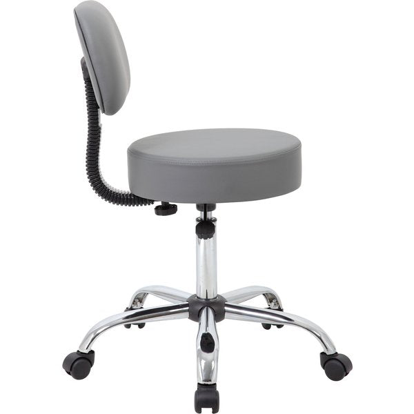 Grey Caressoft Medical Stool W/ Back Cushion