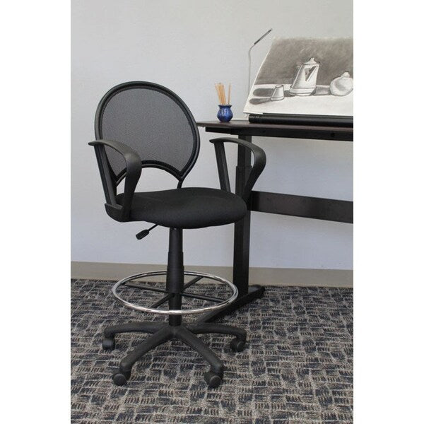Mesh Drafting Stool W/ Loop Arms