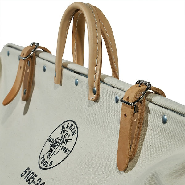 Wide-Mouth Tool Bag, #8 Natural Canvas, 1 Pockets, Natural/Brown