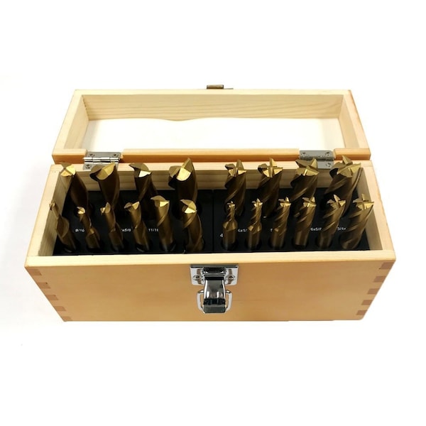 20 Piece TiN Coated Single End Mill Set