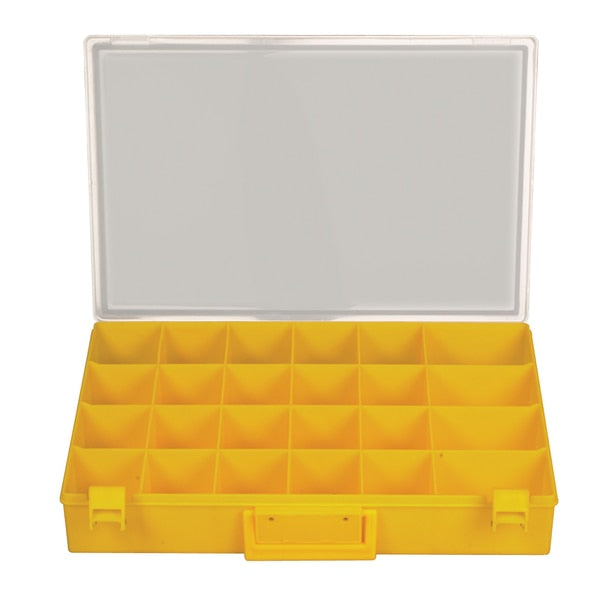 Lrg Ylw Tray W/Clr Lid 24 Hole W/Latches