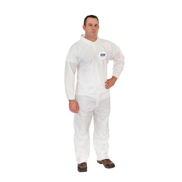 Coverall, Elastic Wrist, S, White, PK25