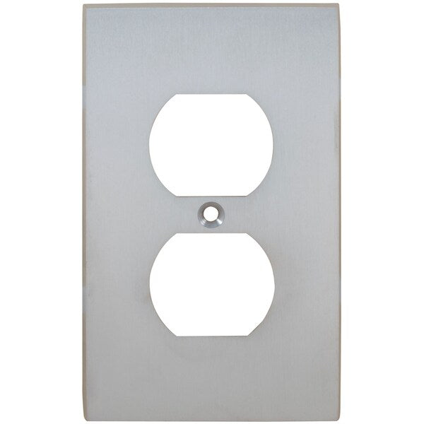 Duplex Receptacle Modern Switch Plate, Number of Gangs: 1 Solid Brass