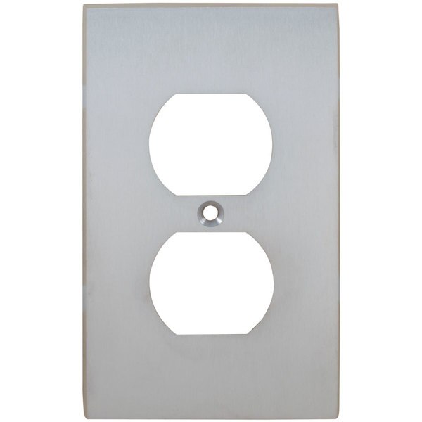Duplex Receptacle Modern Switch Plate, Number of Gangs: 1 Solid Brass