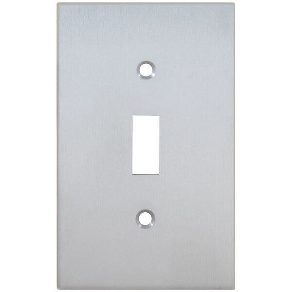 Single Modern Switch Plate, Number of Gangs: 1 Solid Brass, Satin Nickel Plated, Lacquered Finish