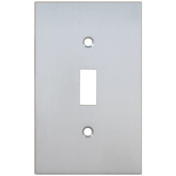 Single Modern Switch Plate, Number of Gangs: 1 Solid Brass, Polished Brass, Lacquered Finish