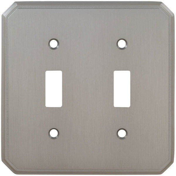 Double Traditional Switch Plate, Number of Gangs: 2 Solid Brass