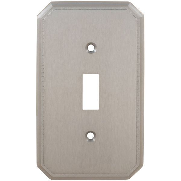 Single Traditional Switch Plate, Number of Gangs: 1 Solid Brass, Shaded Bronze, Lacquered Finish