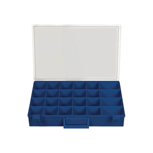 Dark Blue Tray W/Clr Lid Lrg 24 Hole W/Latches