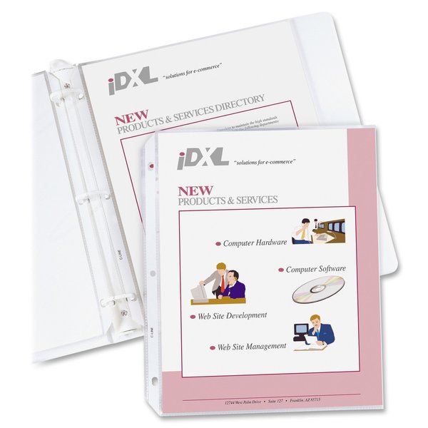 Page Protector, Poly, Clear, 11x8.5