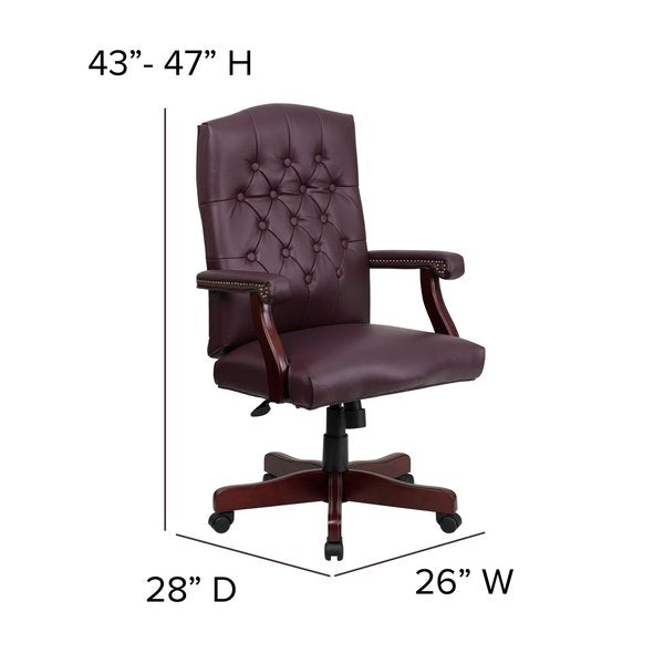Leather Executive Chair, 19-1/2