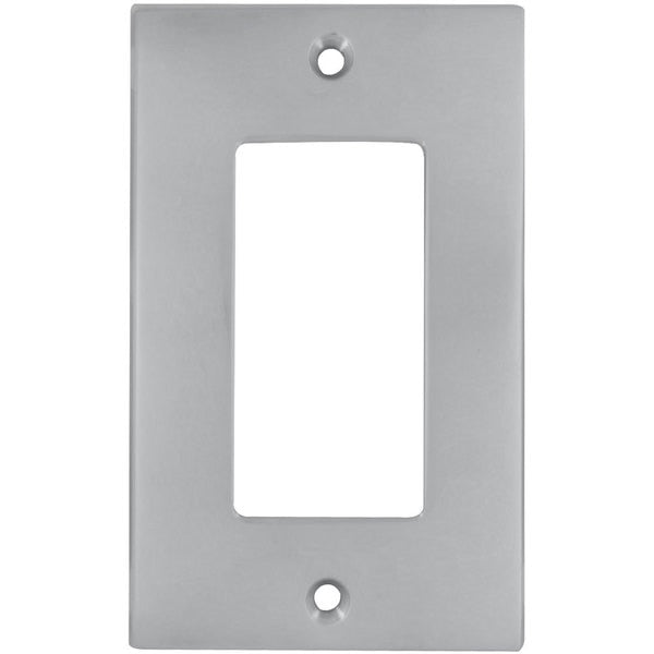 Triple Rocker Modern Switch Plate, Number of Gangs: 1 Solid Brass, Satin Chrome Plated Finish
