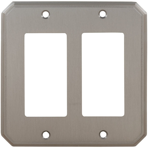 Double Rocker Traditional Switch Plate, Number of Gangs: 2 Solid Brass