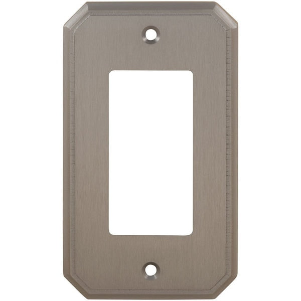Single Rocker Traditional Switch Plate, Number of Gangs: 1 Solid Brass, Satin Chrome Plated Finish