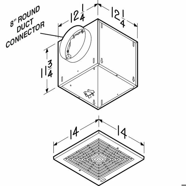 Commercial Fan, 120V AC, White Grille