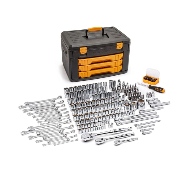 Mechanics Tool Set in 3 Drawer Storage Box 243PC 6pt