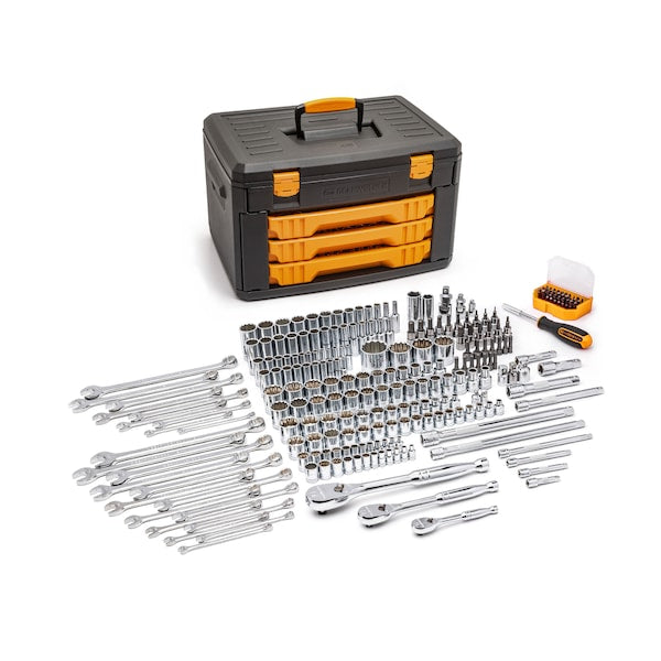 Mechanics Tool Set in 3 Drawer Storage Box 243PC 12pt