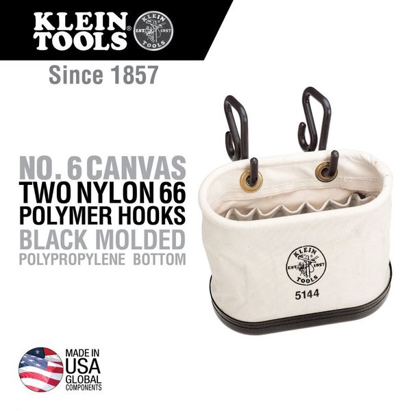 Oval Bucket, #6 Canvas, Black Molded Polypropylene (Bottom), natural
