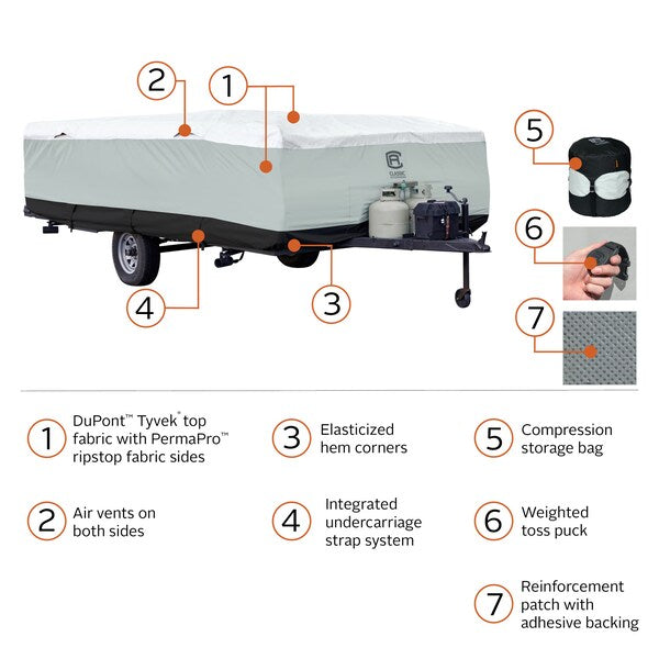 OverDrive SkyShield Grey Folding Camper Cover, 8 ft - 10 ft L