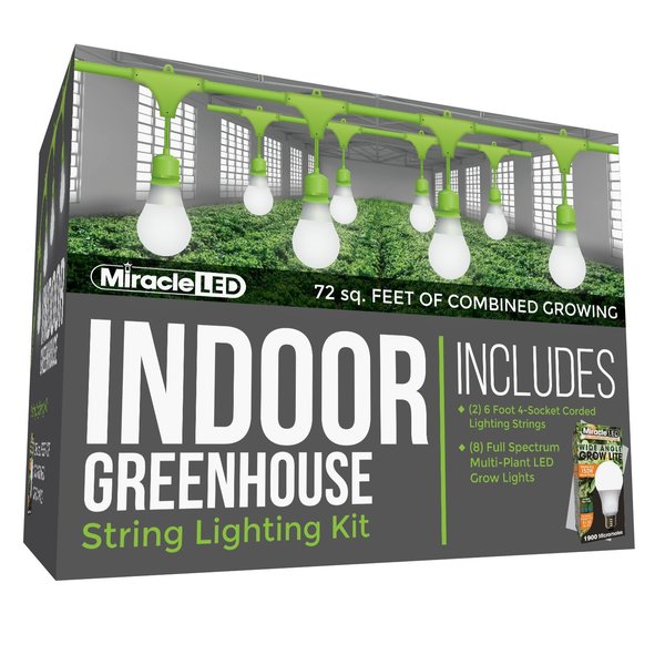 Wide Angle 4-Socket Corded LED Grow, PK2