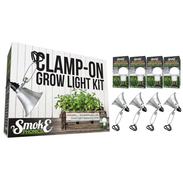 SmokePhonics LED Clamp-On Grow Lght, PK4