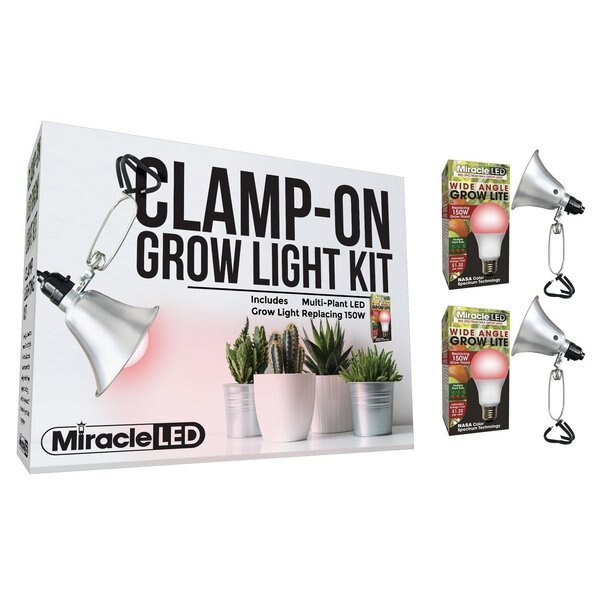 Wide Angle LED Clamp-On Grow Light, PK2
