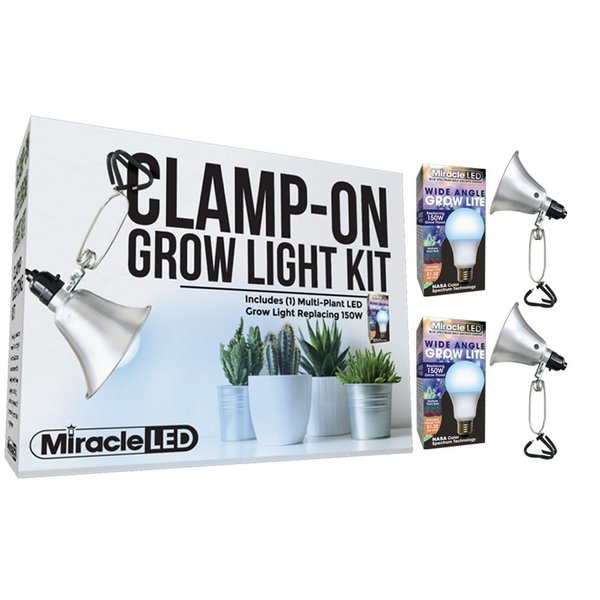 Wide Angle LED Clamp-On Grow Light, PK2