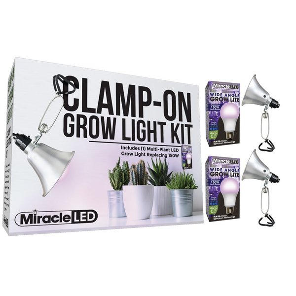 Wide Angle LED Clamp-On Grow Light, PK2