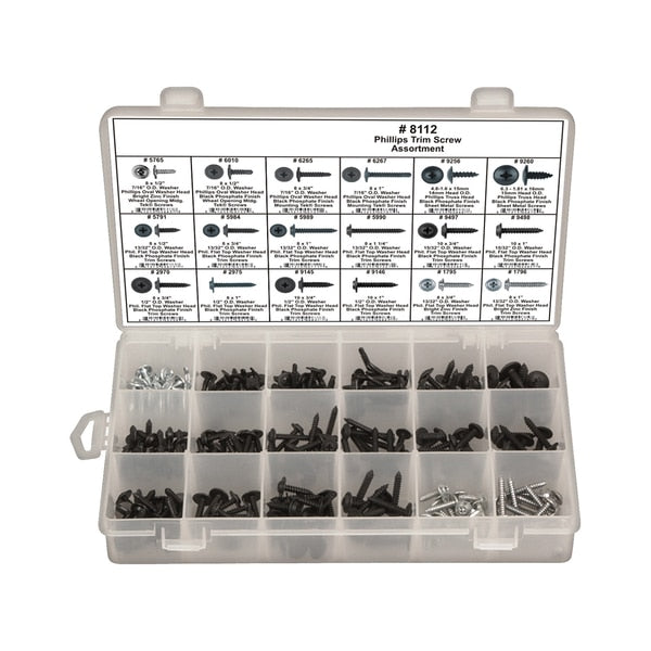 Phillips Trim Screw Assort, 255 pcs.
