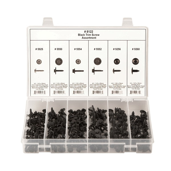 Black Trim Screw Assortment, 210 Pc