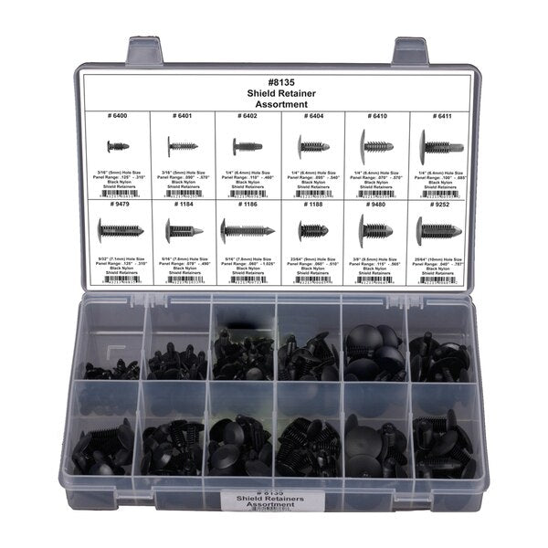 Universal Shield Retainer Asst, 168 Pc