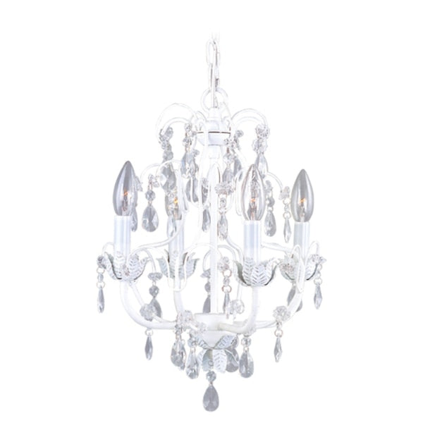 Athena 4 Light Antique White Chandelier