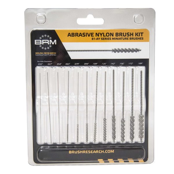 81ADKIT Miniature Diamond Abrasive Nylon Deburring Brush Kit-Inch Sizes (12 Per Pack)