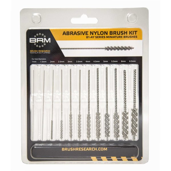 81ADMMKIT Miniature Diamond Abrasive Nylon Deburring Brush Kit-Metric Sizes (12 Per Pack)