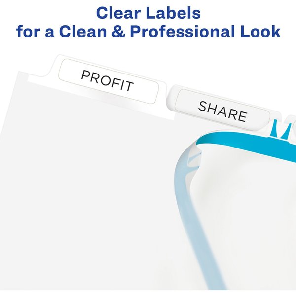 AveryÂ® Index MakerÂ® Clear Label Dividers 11416, 5-Tab Set, White