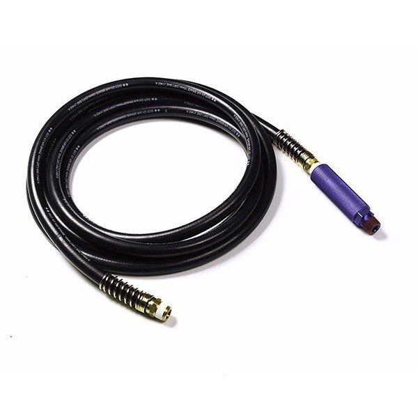 Rubber Air Hose 12 ft., Black, Blue Anodiz