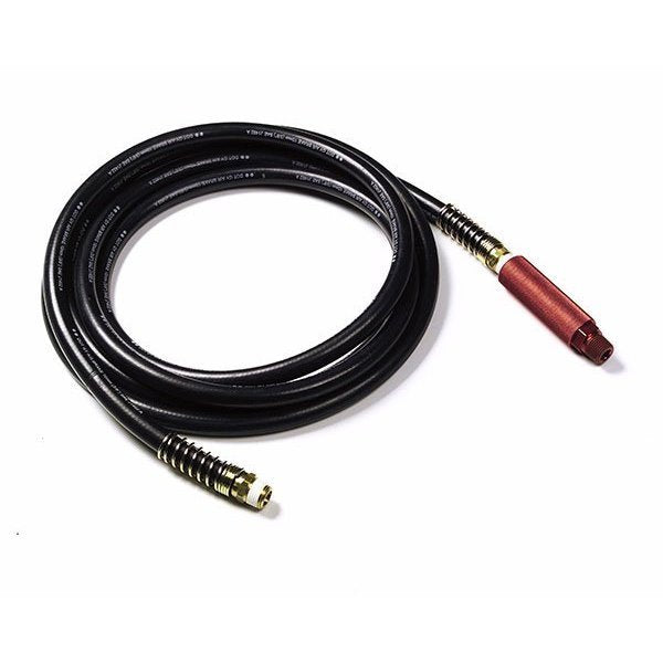 Rubber Air Hose 12 ft., Black, Red Anodize