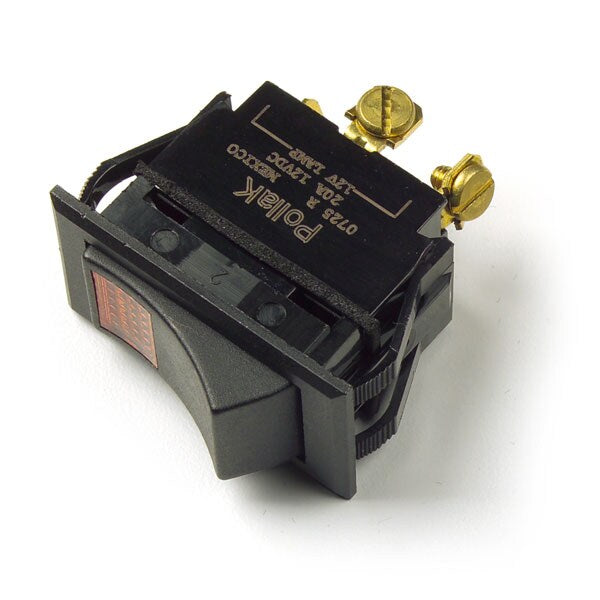 Rock/Swtch, 3 Term On/Off, Green, 25A, 12V
