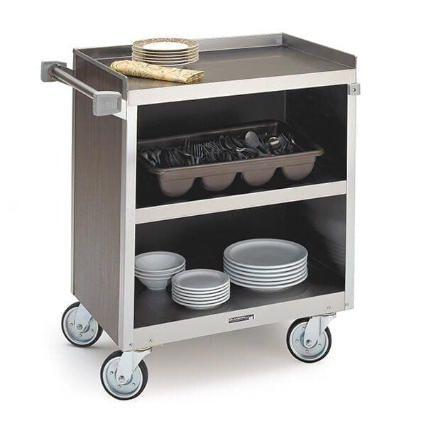 Stainless Enclosed Bussing Cart, 3 Shelf, 700 lb Capacity, 18