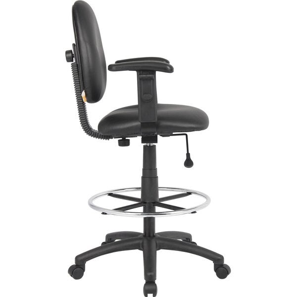 Black Caressoft Drafting Stools W/Adj Arms & Footring
