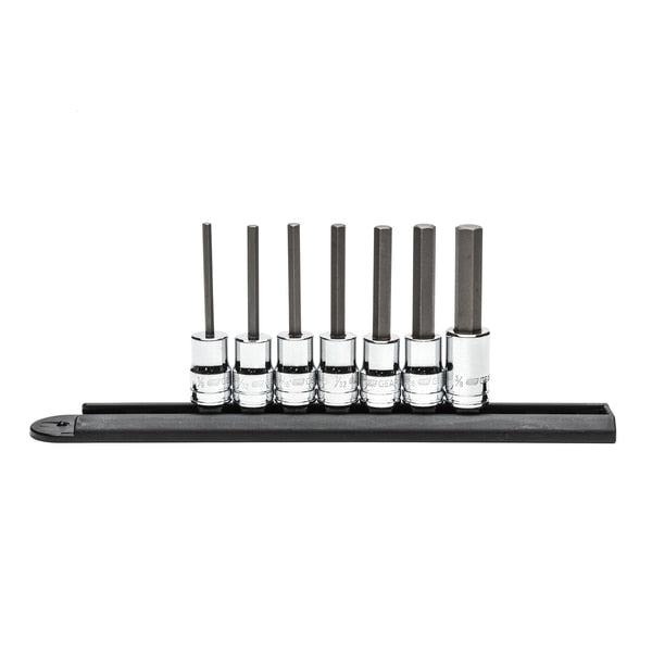 Mid Length Hex Bit Socket Set, SAE, 7 pcs